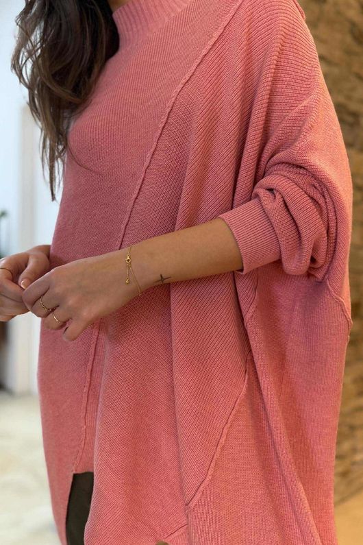 Paloma Oversized Grunge Knit Indian Rose